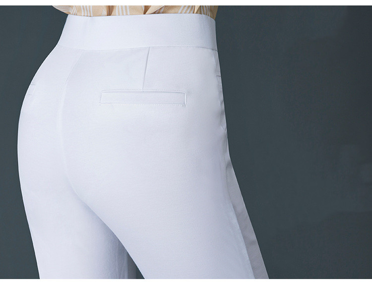 High Waist Slimming Straight Casual Plus Trousers