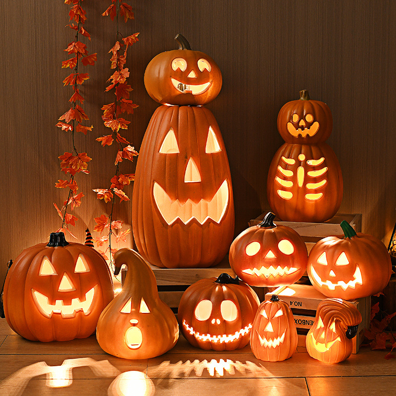Lampe Citrouille Halloween — Déco Lumineuse PVC 4