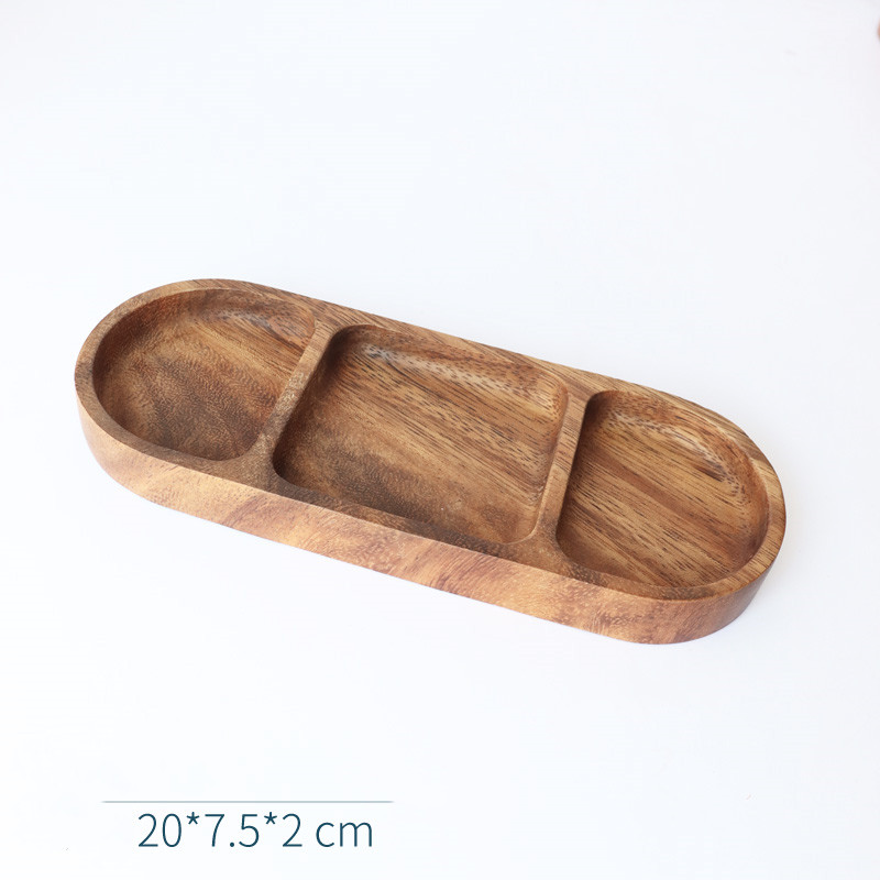 Title 3, Solid Wood Three Grid Dipping Sauce Japanese Ho...