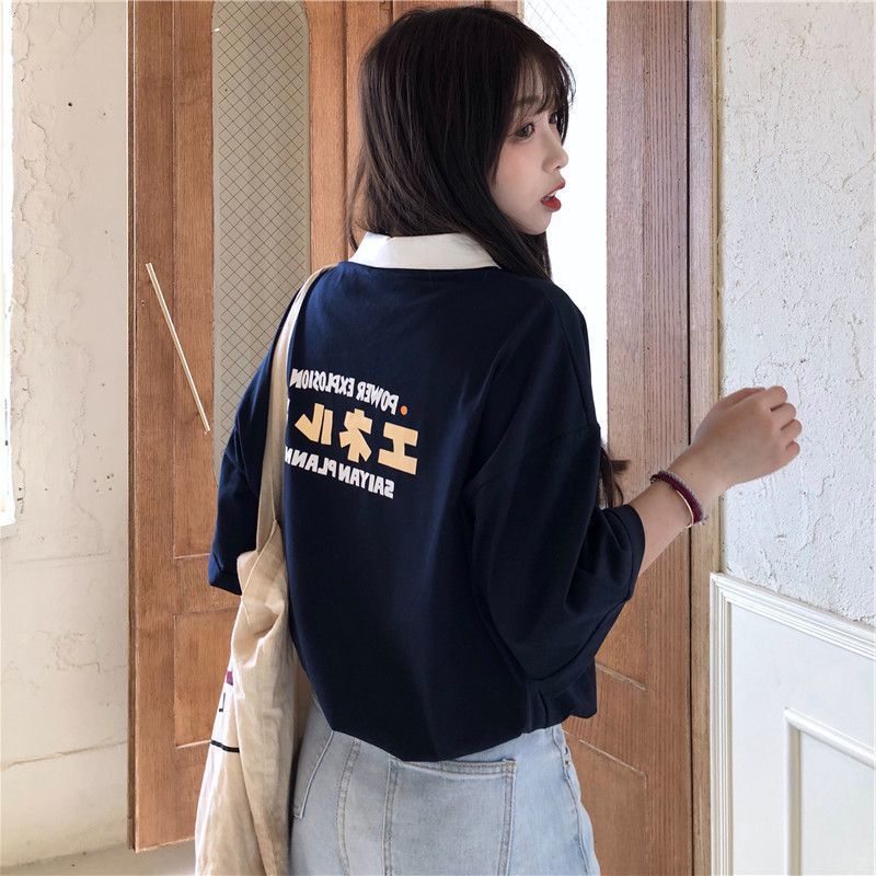 Soft Girl Polo Shirt Japanese Girl Short-sleeved T-shirt