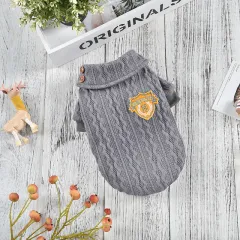 Pet Dog Clothes Autumn And Winter Clothes - Grey - View 1