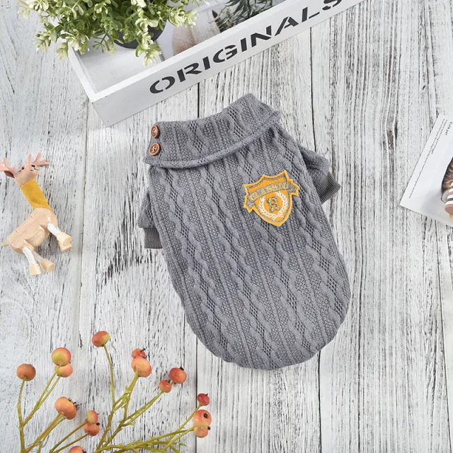 Pet Dog Clothes Autumn And Winter Clothes Grey - Shop at LoveMi