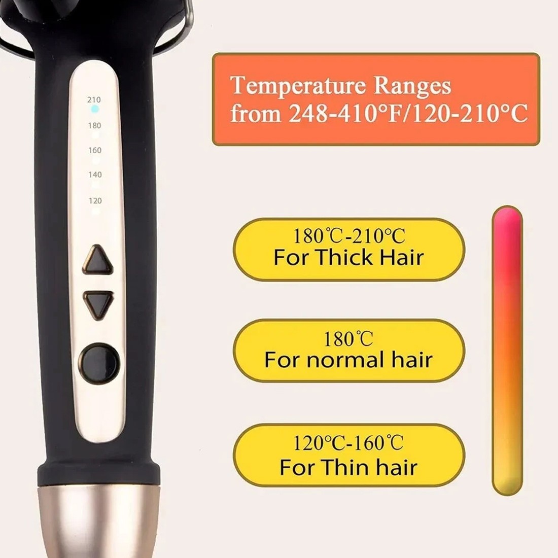 Fast Heating Curling Wand 38mm Hair Curler Large Barrel For Long UK — image 9