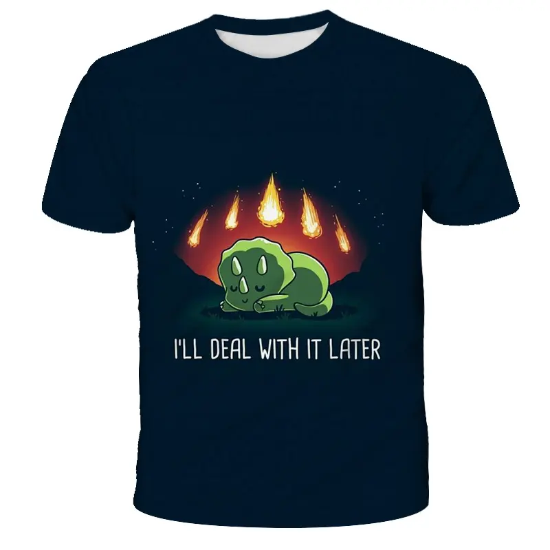 New Product 3d Digital Printing Children's Short-Sleeved T-Shirt Round