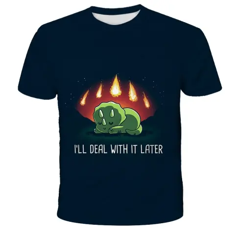New Product 3d Digital Printing Children's Short-Sleeved T-Shirt Round