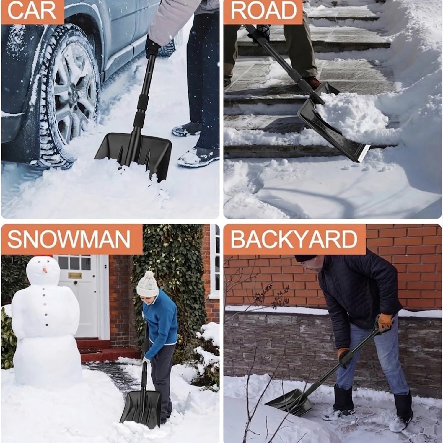 Portable Telescope Snow Shovel With Non-Slip, Removable Handle & Thickened Blade — image 12