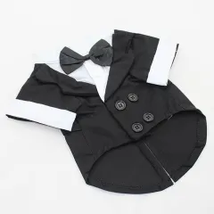 Puppy Gentleman Bow Tie Evening Dress Pet Supplies - Black - View 1