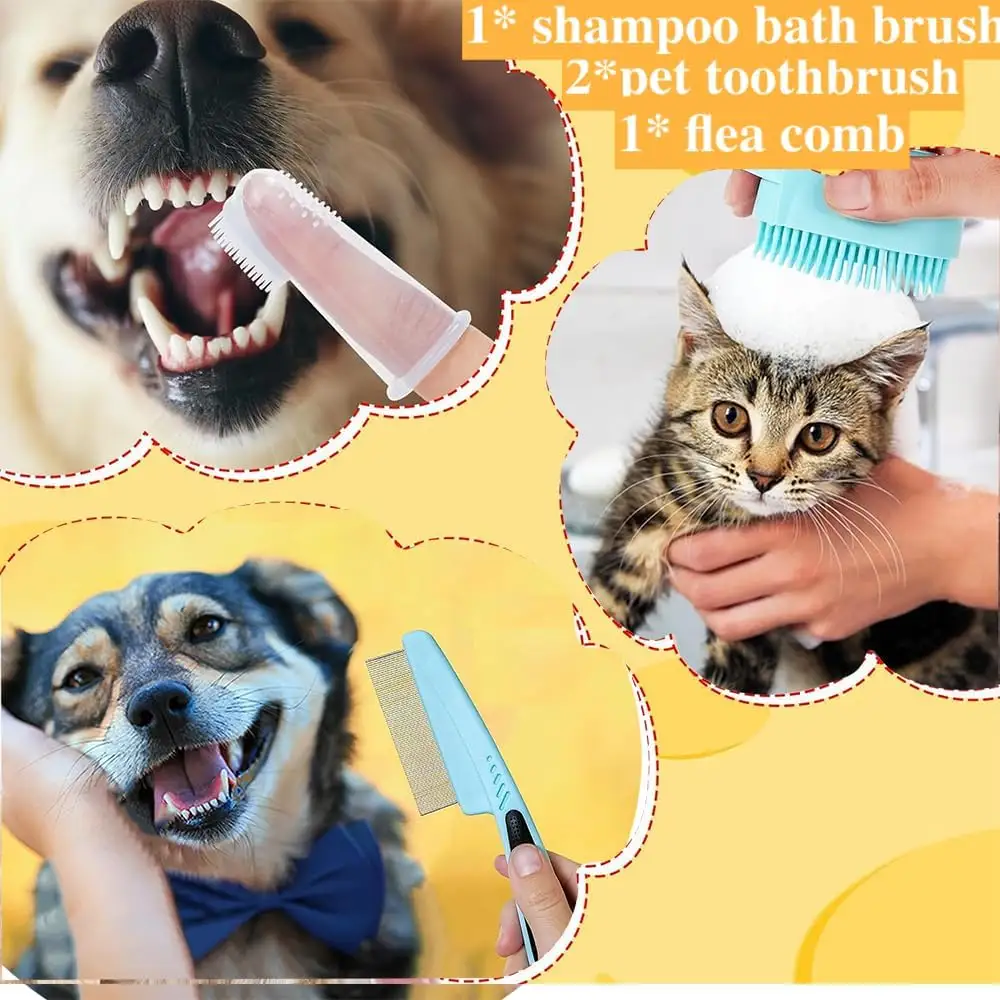 Pet Grooming Kit, Self-Cleaning Brush Shedding Kit