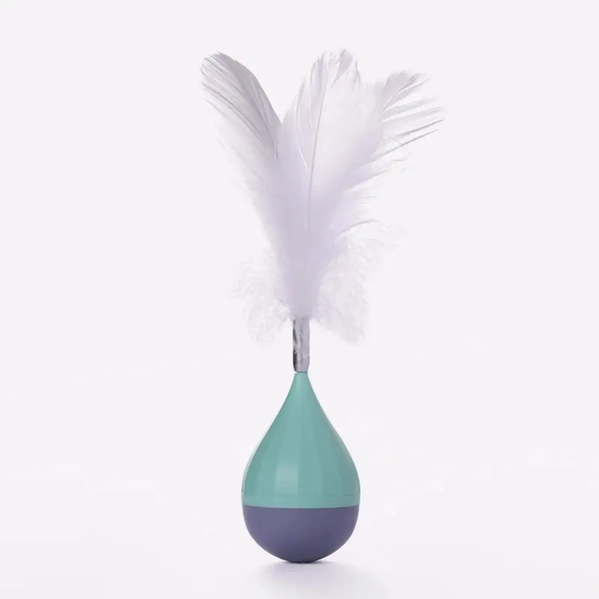 Pet Cat Toy Tumbler Tease Ball Bite-resistant Stick Feather — Green