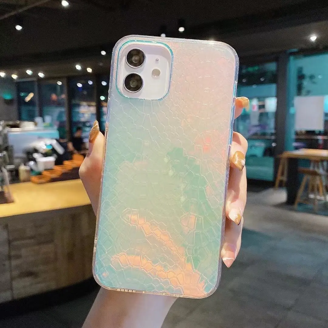 Bright Ice Crystal Transparent Soft Edge Mobile Phone Case