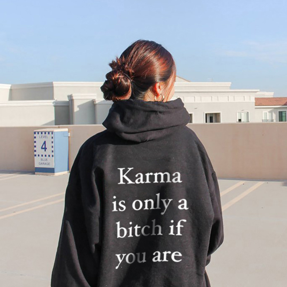 Men's And Women's Loose Hooded Printed Pullover Top