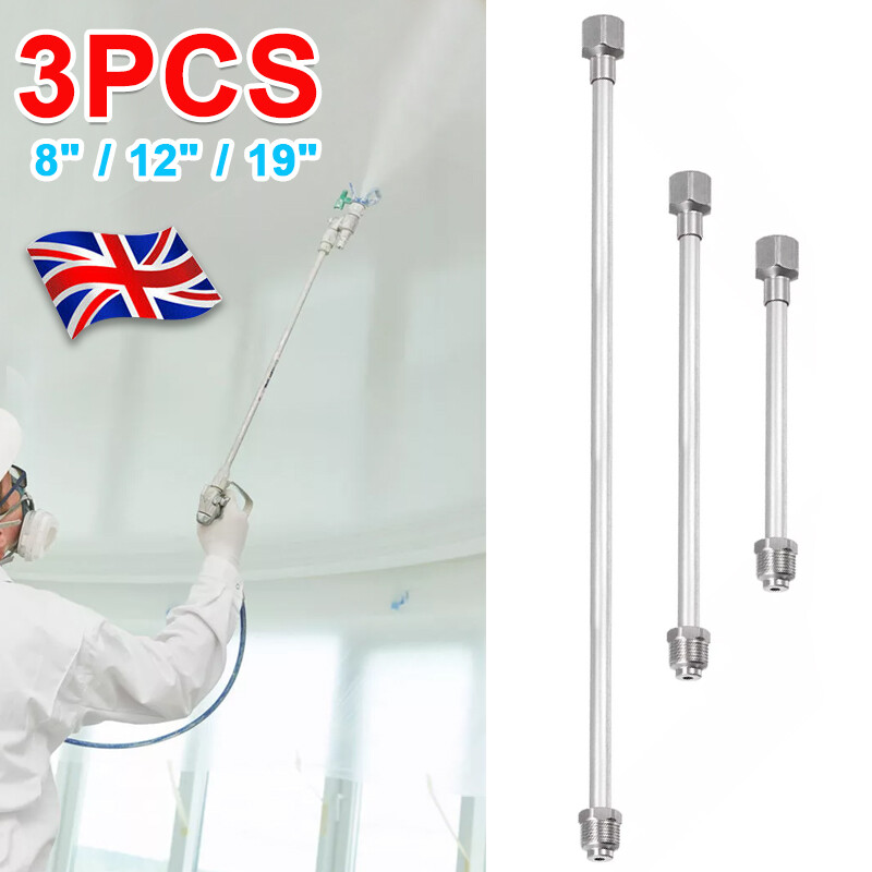 3 Pcs Airless Paint Sprayer Extension Rod 8 12 19 Extension Spray Gun Paint 5