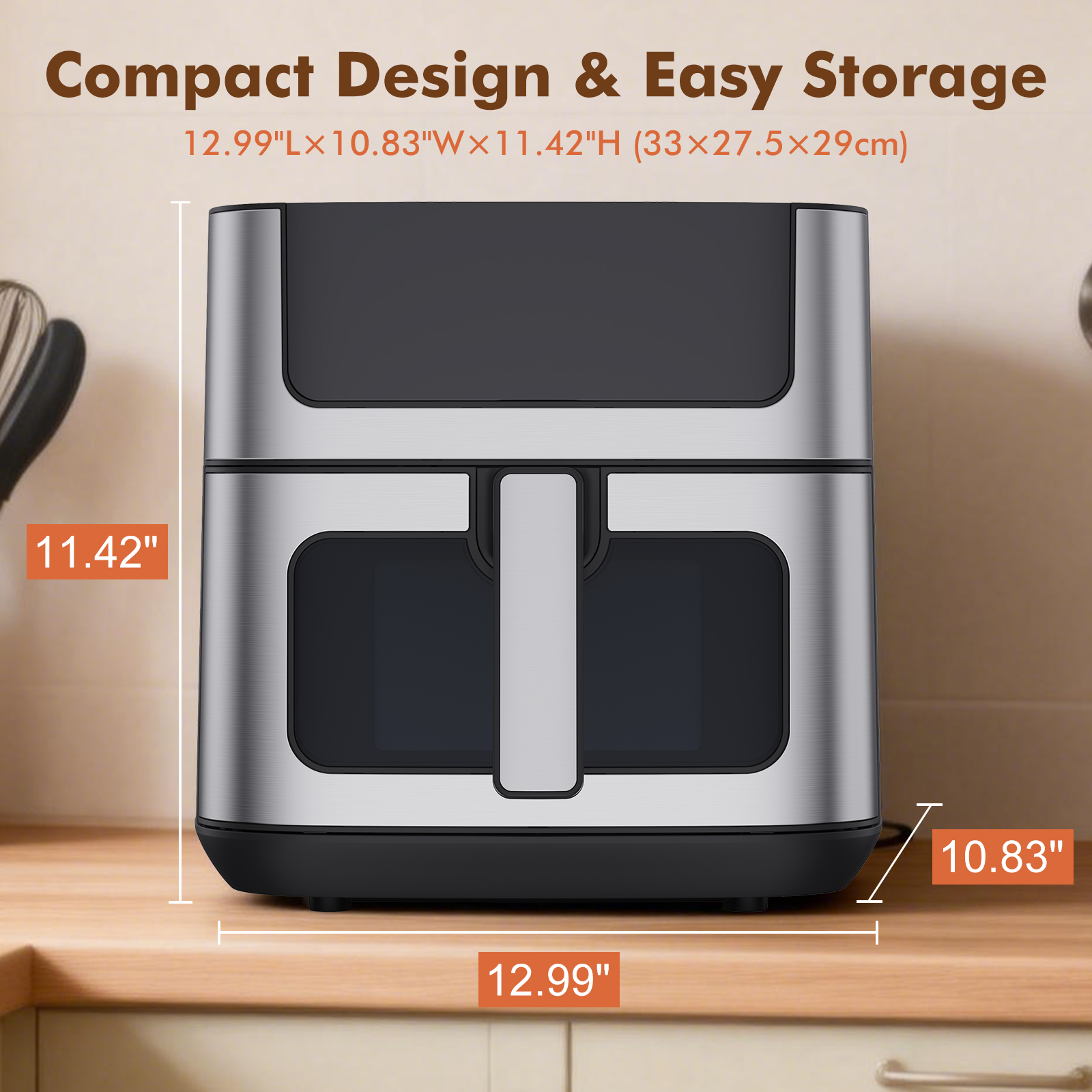 6.34 Litre Oil-free Air Fryer, With Window Design, 8 Food Cooking Modes, And Equipped With A 90-minute Timer image 6