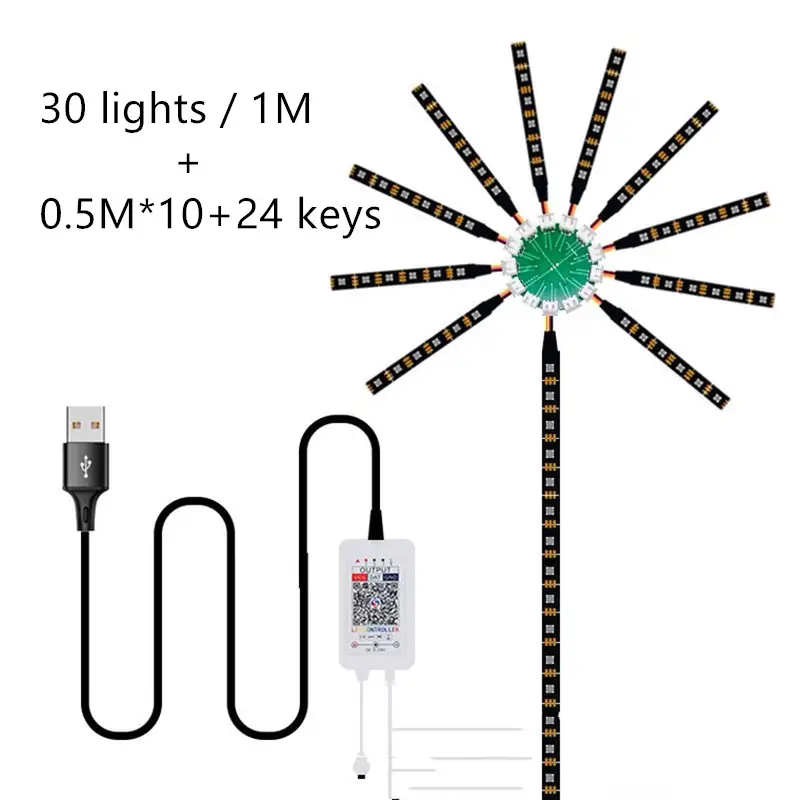 LED Voice-activated Marquee Fireworks Light Full-color Decorative
