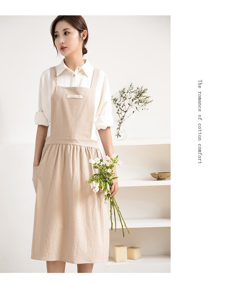 Title 14, Apron Korean Retro Kitchen Flower Shop Art Pain...