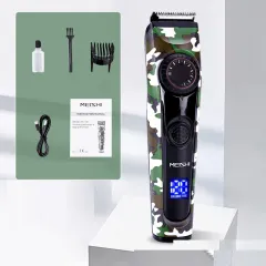 Household Intelligent Digital Display Multi Gear Length Comb Adjustable Electric Hairdresser - Camouflage - View 1