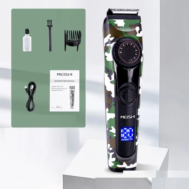 Household Intelligent Digital Display Multi Gear Length Comb Adjustable Electric Hairdresser Camouflage - Shop at LoveMi