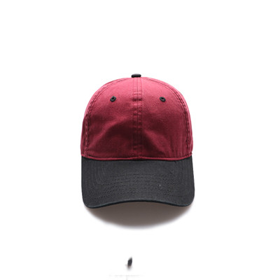 Title 2, Distressed stitching solid color curved brim cap