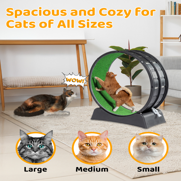 Black Plastic PP Splicing Type With Green Carpet 10kg Cat Treadmill