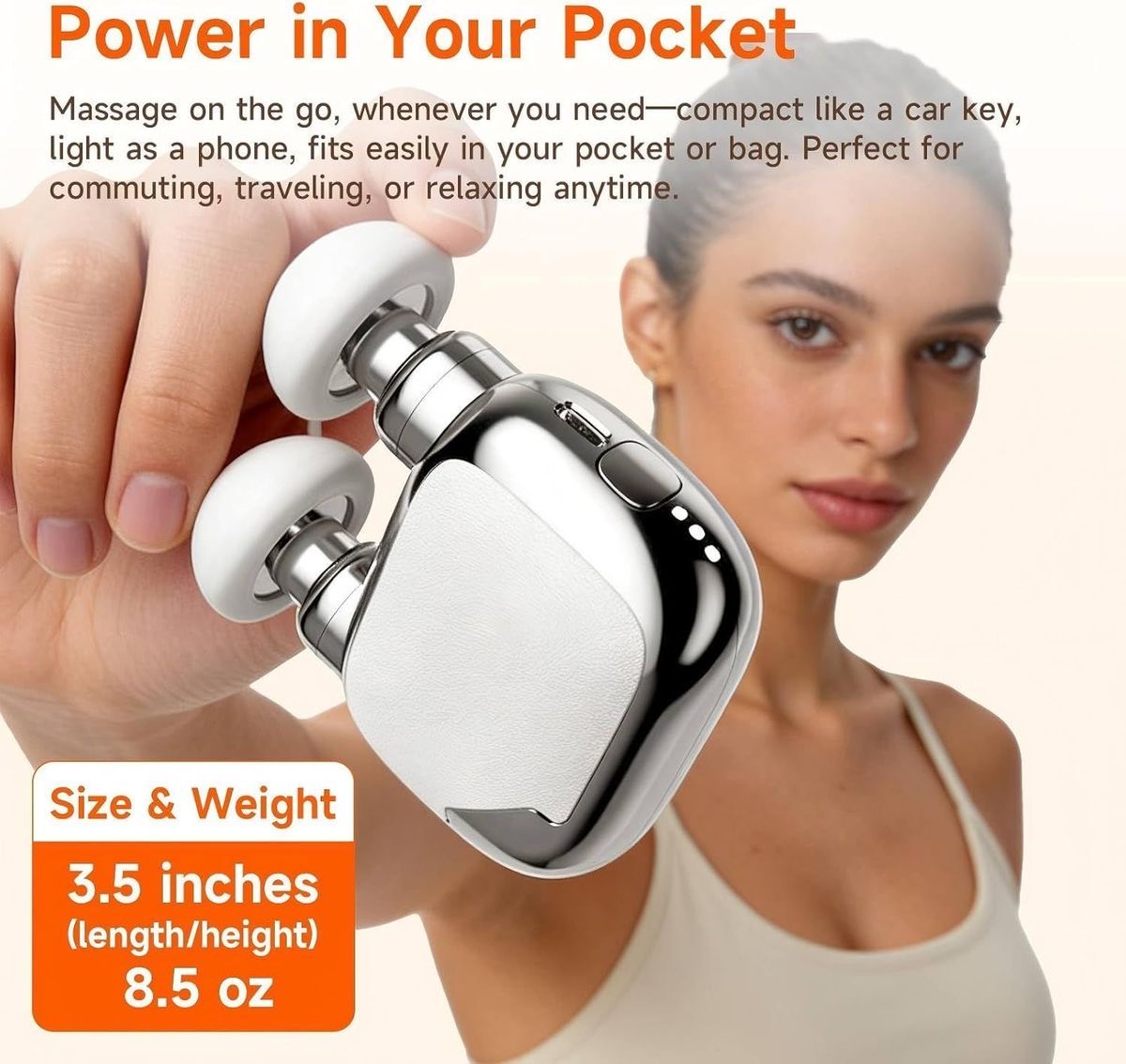 New Upgrade---Mini Muscle Massage Gun Electric Fascia Massager 2 Heads For Neck — image 5
