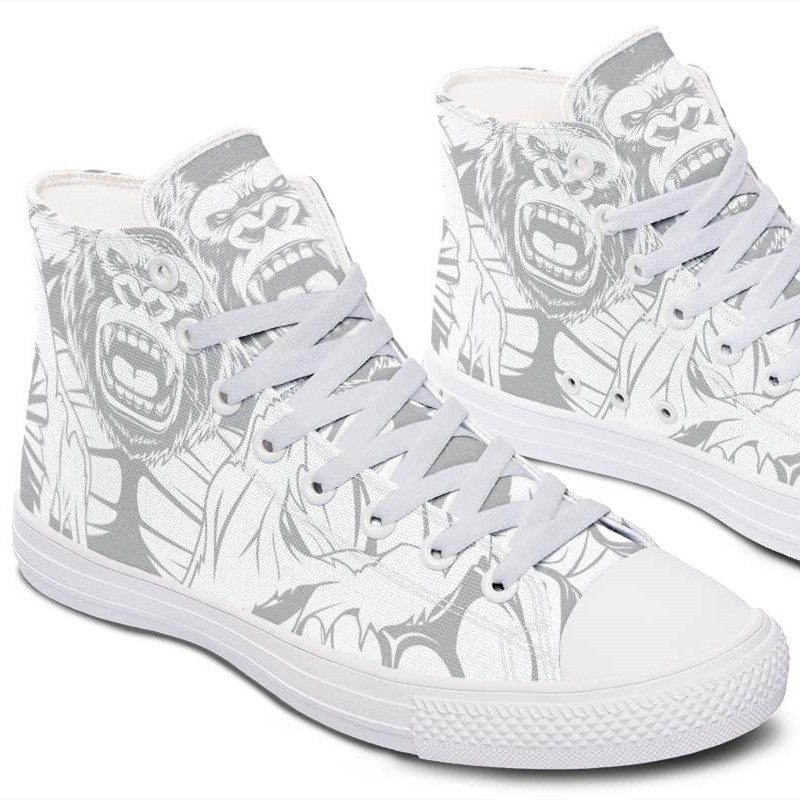 Printed Couple High-top Canvas Shoes