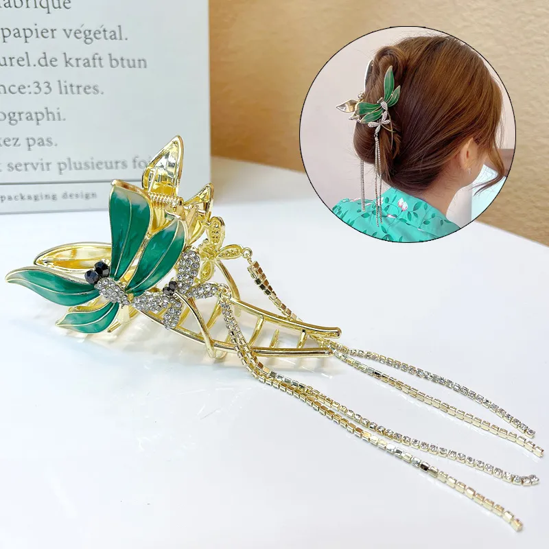 Elegant Temperament Dragonfly Grab Clip Female High-end