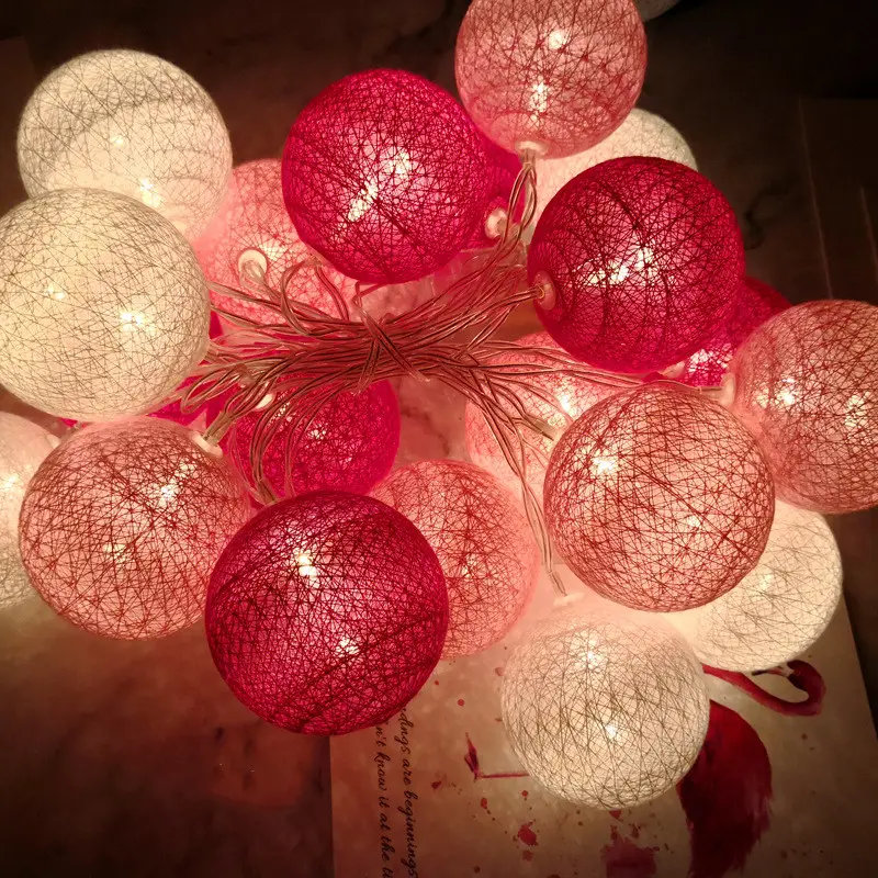 Net Red Girl Heart Lantern String Christmas