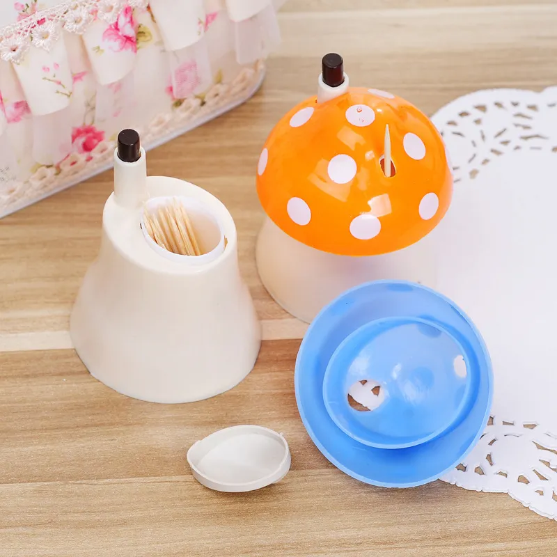 Mushroom Toothpick Box Automatic Pressure Creative Furnishings - Orange C0Fyw