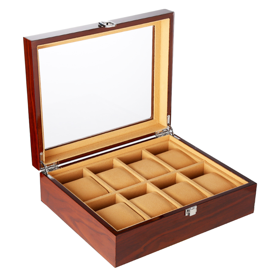 Storage window display box jewelry box (chocolate-3slots)