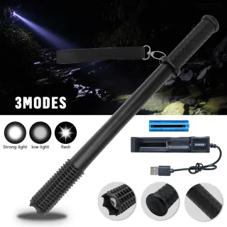 LED Flashlight Rechargeable Torch Spotlight Emergency Security Work Light 3 Lighting Camping Lamp