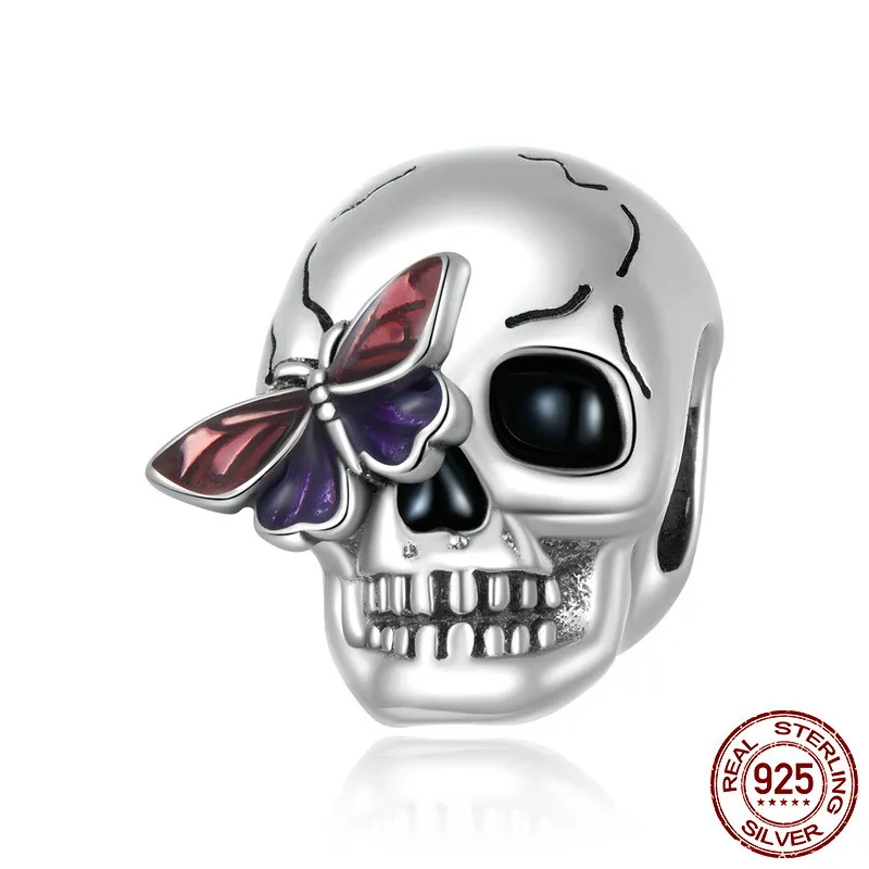 Retro Skull Diy Beads Loose - Silver