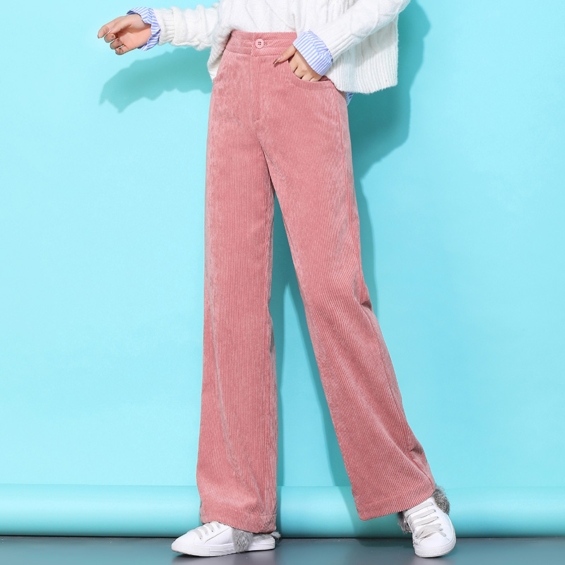 Title 5, Loose Casual Corduroy High Waist Wide Leg Pants