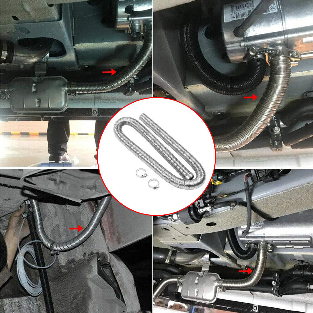 24mm Parking Di Esel Air Heater Exhaust Pipe Tube W End Cap Stainless Steel — image 5