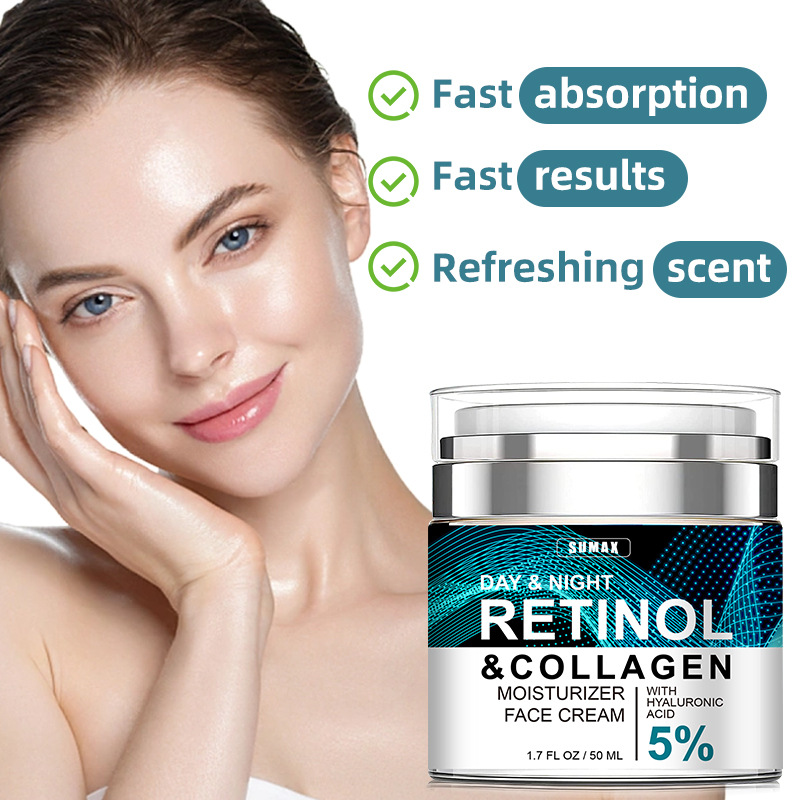 Retinol collagen cream with hyaluronic acid - Anti-aging.