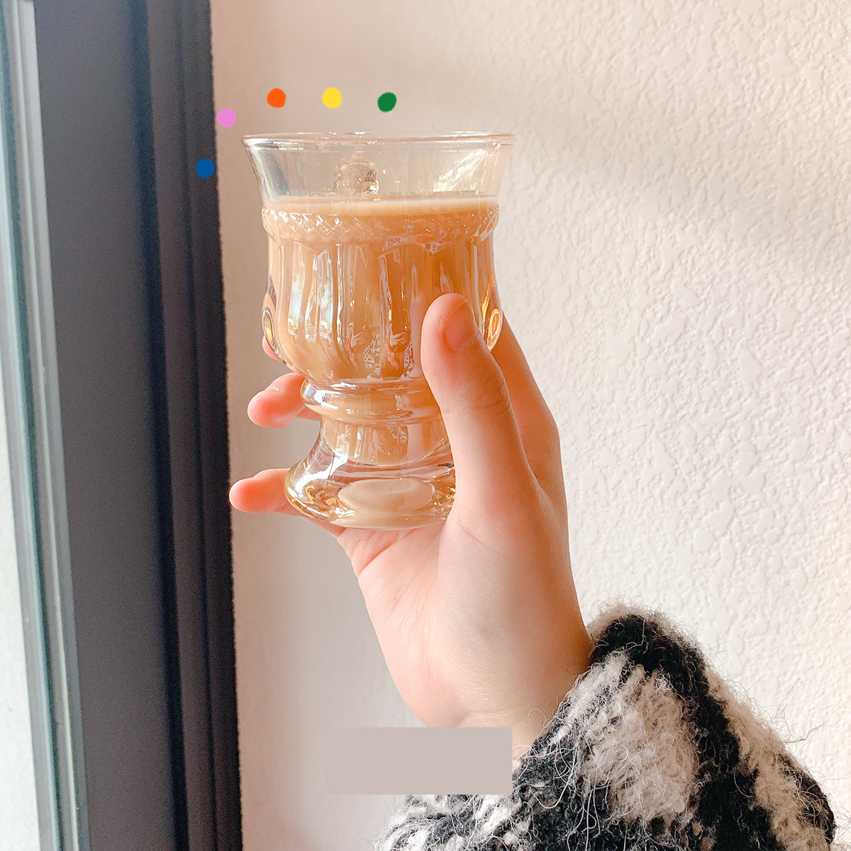 Embossed Mini Transparent Handheld Coffee Breakfast Cup