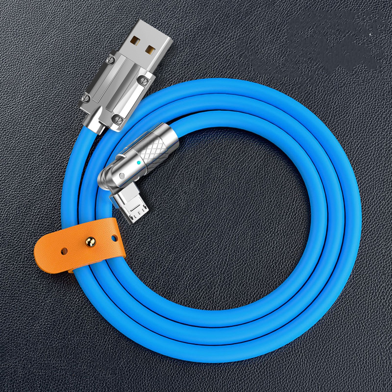 120W Fast Charging Data Cable – 180° Rotating Elbow, Zinc Alloy Silicone USB Wir - 第 7/13 張圖片