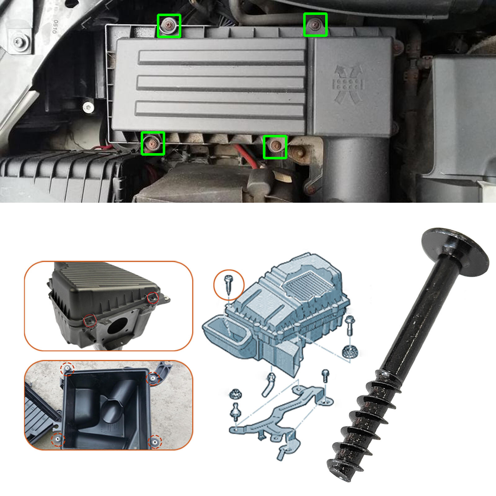 Air Filter Box Lid Screws 20pcs for VW Jetta Eos Golf Polo Sharan Tiguan — image 2