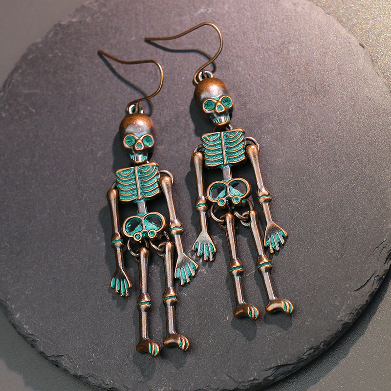 Earrings european and american skull exaggerated nightclub