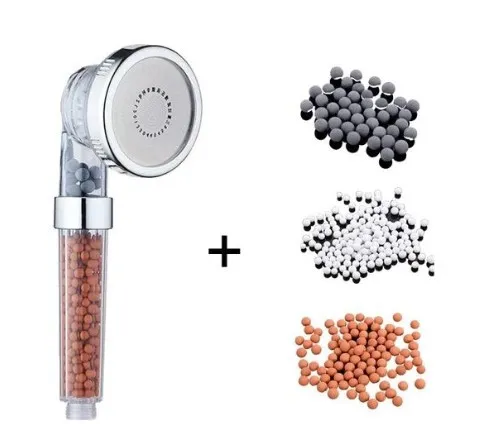 Pressurized Negative Ion Three speed Shower Head White With Tricolor Ball - Shop at LoveMi