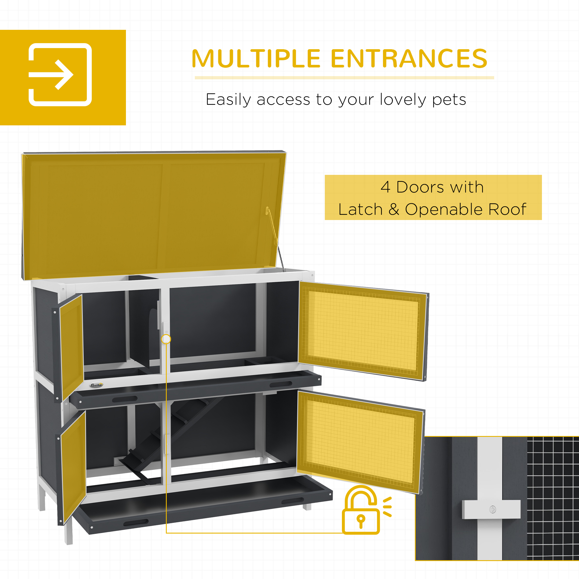 Double Layered Rabbit Cage-guinea Pig Cage-pet Cage-outdoor Cage With Sliding — image 9