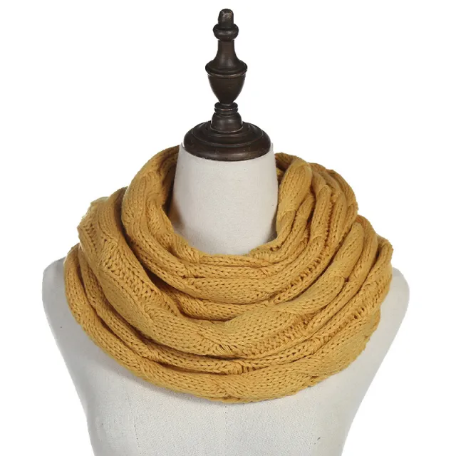 Autumn And Winter Hundred Towers Warm Knitted Scarf Turmeric - Shop at LoveMi