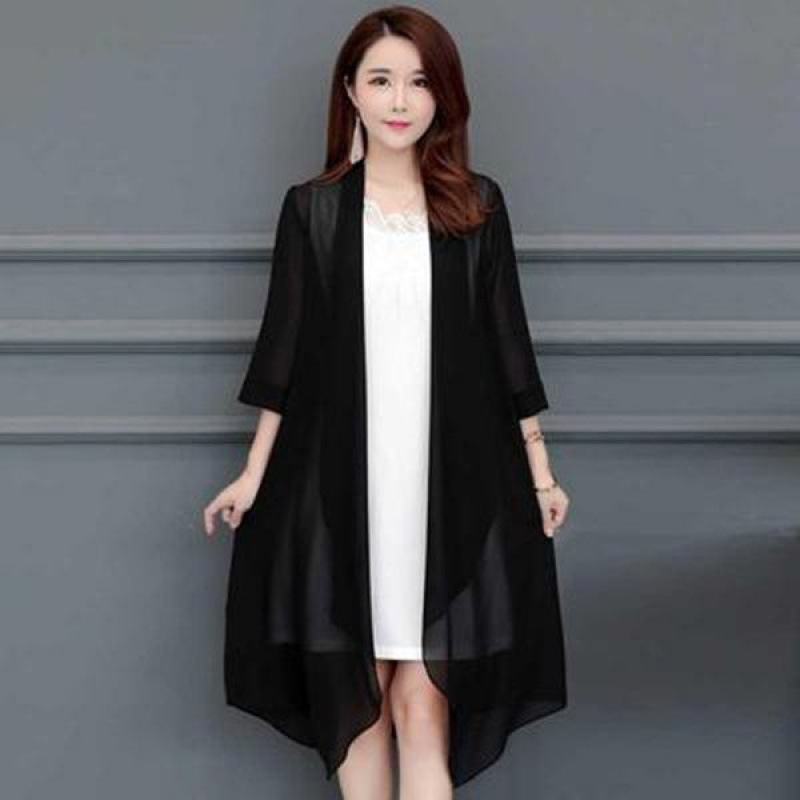 Title 8, Summer Chiffon Shirt Mid-length Ultra-thin Coat