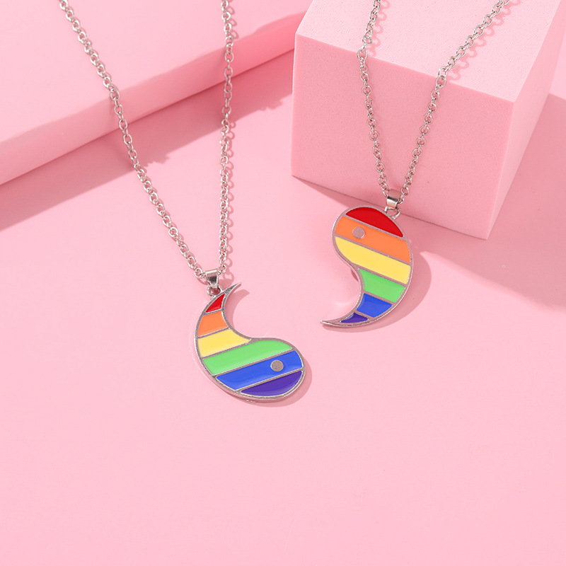 Personalized Creative Rainbow Heart Necklace