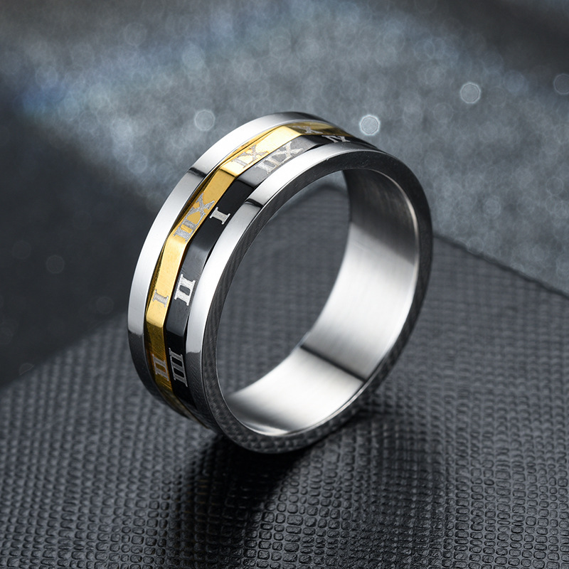 Title 2, Fashion OL Stainless Steel Roman Numeral Ring