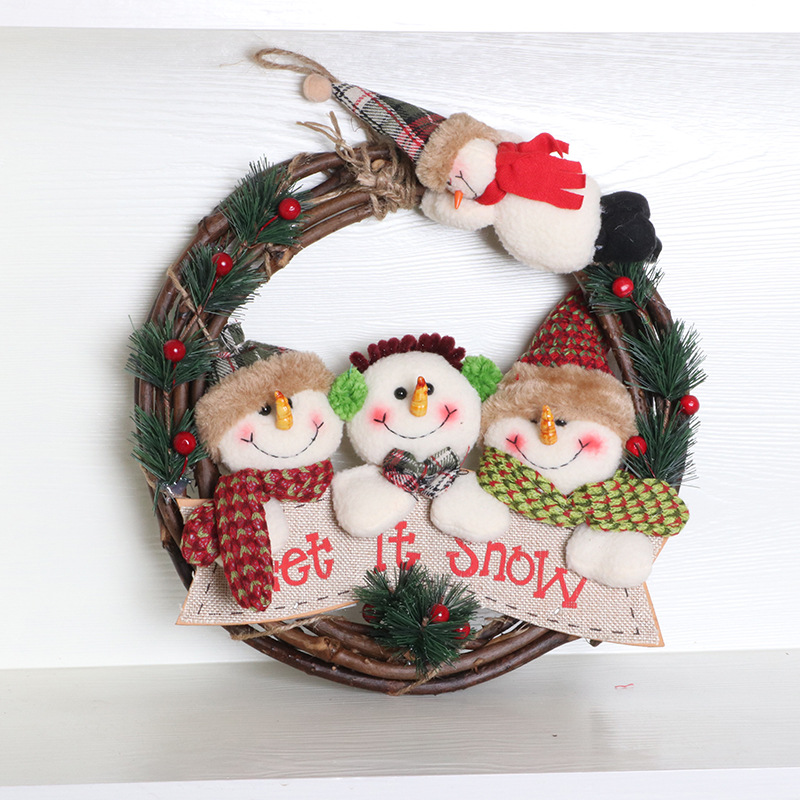 Four dolls vine circle snowman