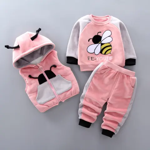 Fleece Thickening Boy Baby Suit Boy Sweater Tide