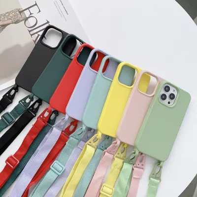 Crossbody Lanyard Liquid Silicone Phone Case