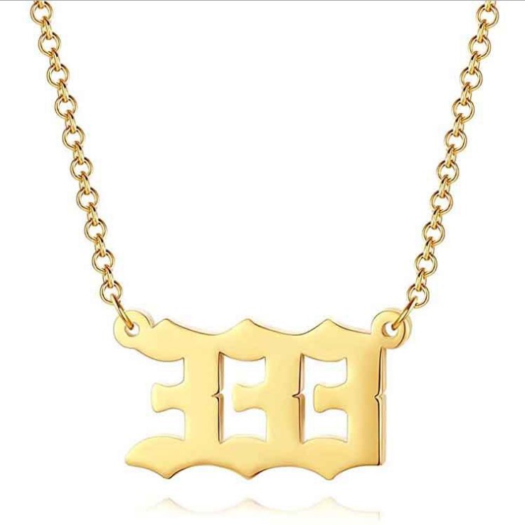 Angel Number Necklace 0-9 Pendant Short Necklace Women