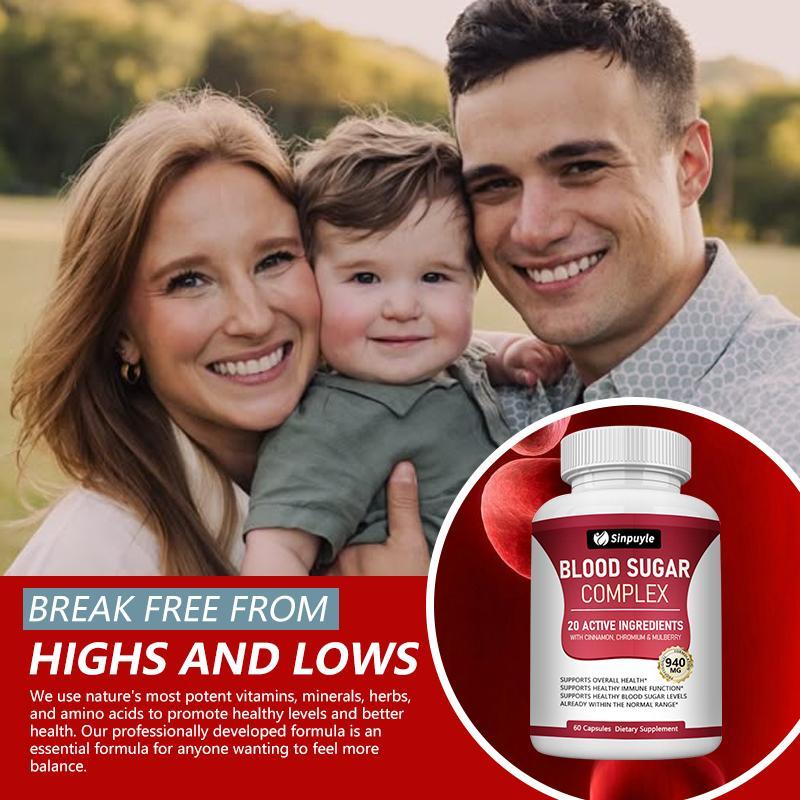 Blood Sugar Complex With Cinnamon, Chromium And Mulberry - 20 Active Ingredients, 60 Capsules - Supports Healthy Blood Sugar Levels — view 3
