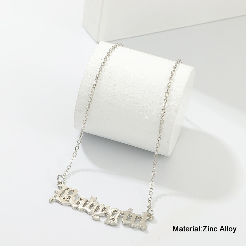 Fashion Old English Letter Babygirl Pendant Necklaces For Women Girls
